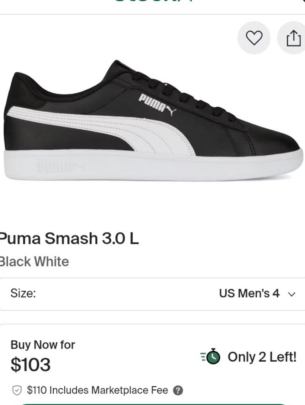 Puma Smash 3.0 L Men's Sneakers - Black/White